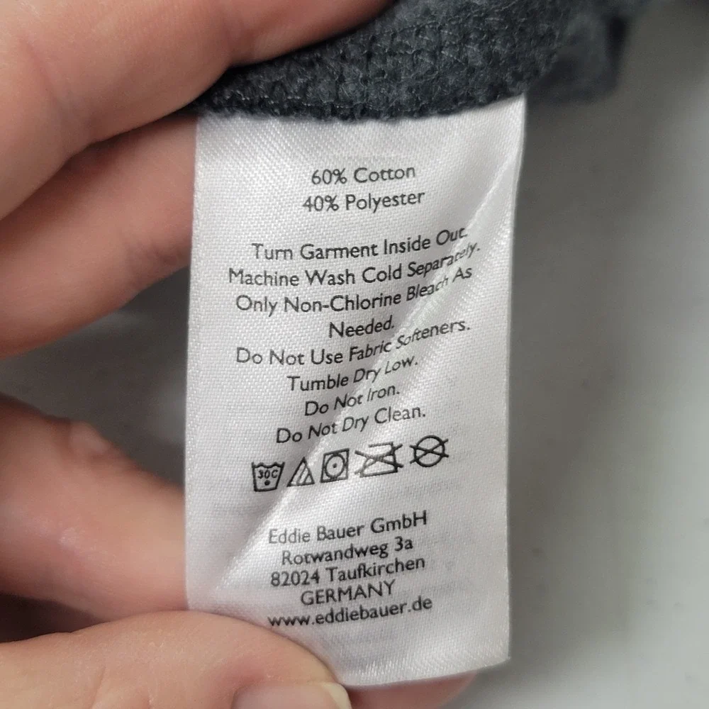 Eddie Bauer Mens Long Sleeve Round Neck Sweatshirt Size XL Tall Gray Pullover‎